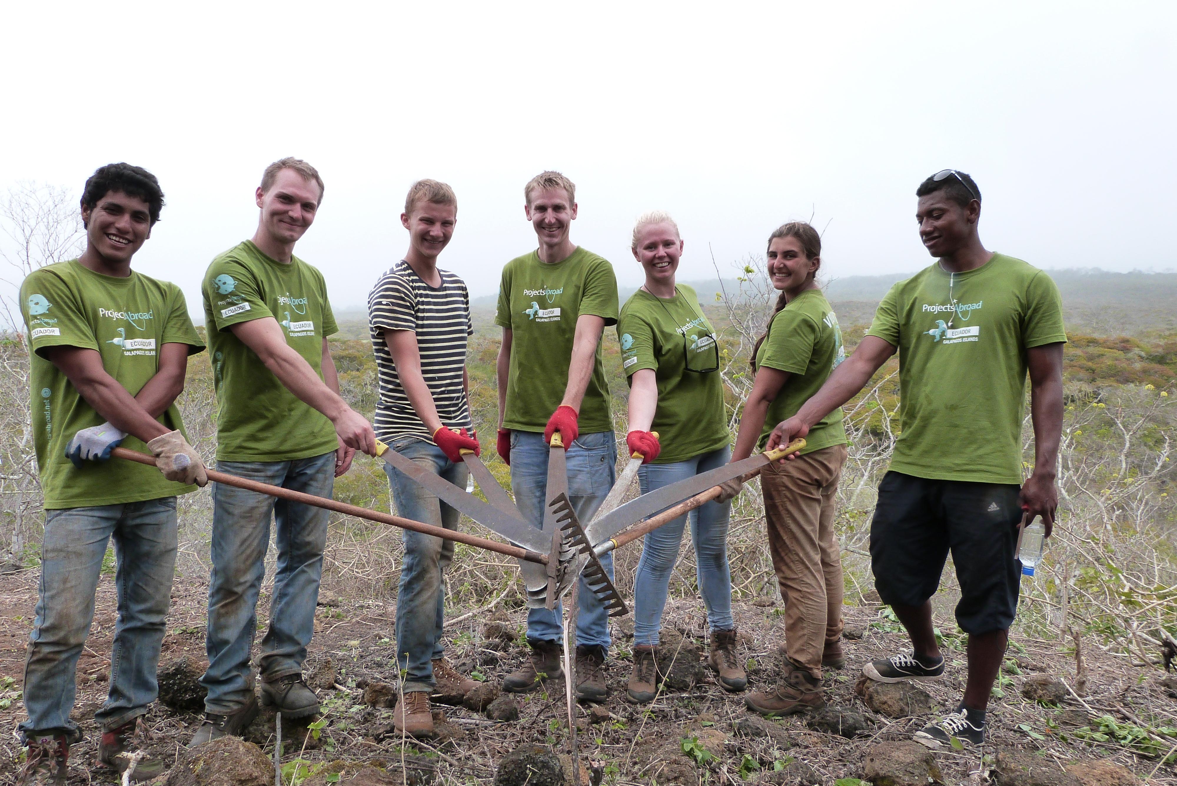 After studying Spanish in Ecuador with Projects Abroad, students join the conservation project. Volunteers do conservation work after learning Spanish in Ecuador.